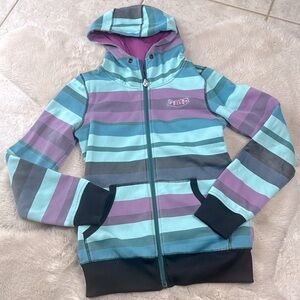 Volcom Jacket Hoody Sweatshirt Reversible Pink or Striped